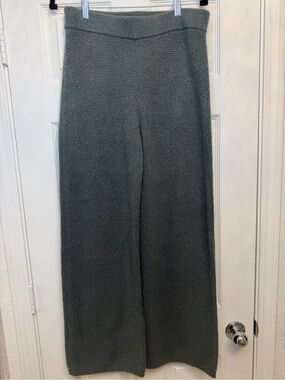 NWT Lou & Grey Heathered Grey Formknit Wide Leg Sweater Pants Medium
